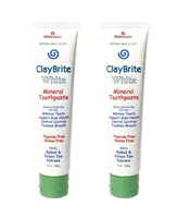 Zion Health Claybrite White Toothpaste, Non Fluoride Set of 2 Pack, 8oz