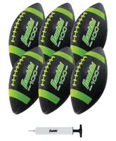 Franklin Sports Junior Rubber Football Set - 6 Pack Inflation Pump Included