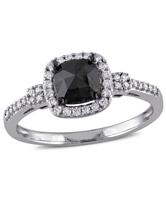 Black and White Diamond (1 ct. t.w.) Engagement Ring 14k Gold