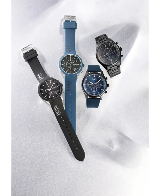 Boss Men\'s Chronograph Velocity Black Silicone Strap Watch 45mm | Hawthorn  Mall