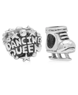 Rhona Sutton 4 Kids Children's Dancing Queen Skate Bead Charms - Set of 2 in Sterling Silver
