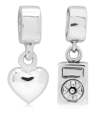Rhona Sutton 4 Kids Children's Music Love Drop Charms - Set of 2 in Sterling Silver