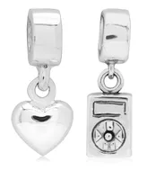 Rhona Sutton 4 Kids Children's Music Love Drop Charms - Set of 2 in Sterling Silver