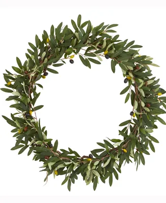 Nearly Natural 23in. Olive Artificial Wreath