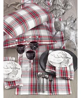 Saro Lifestyle Classic Plaid Pattern Cotton Table Runner