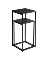 Honey Can Do Set of 2 Square Black Side Tables