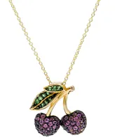 Rhodolite Garnet (1-7/8ct t.w.) and Tsavorite (1/5ct t.w.) Pendant in 14K Gold