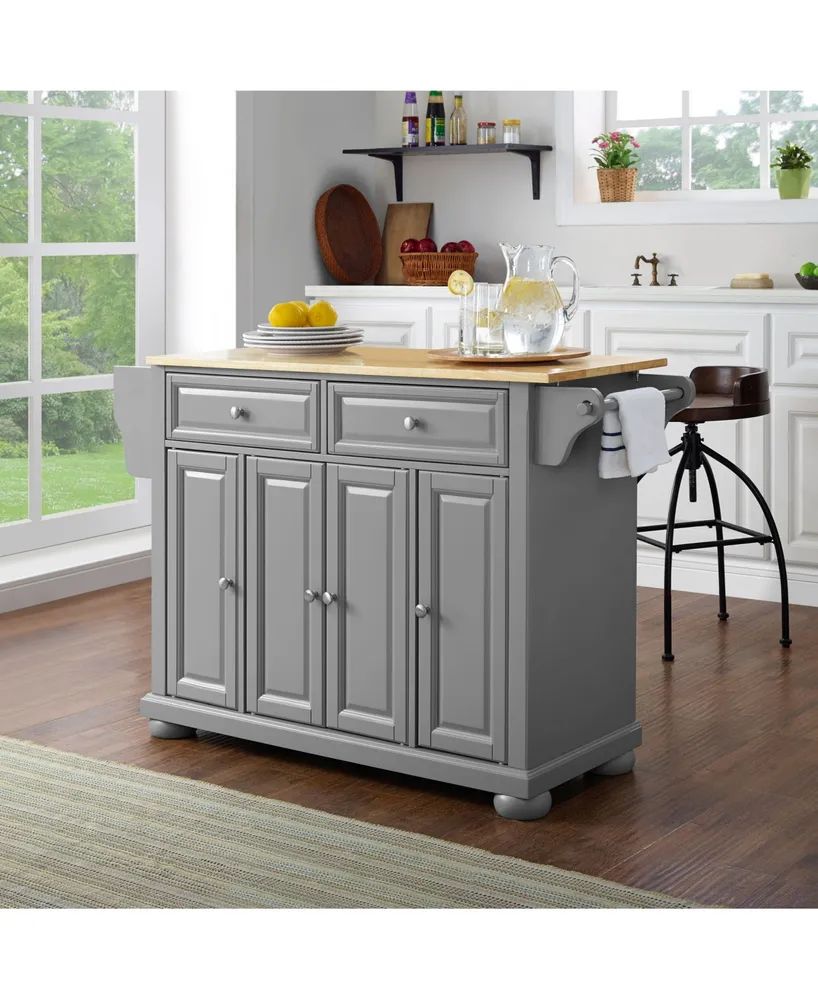 Crosley Alexandria Natural Wood Top Kitchen Island