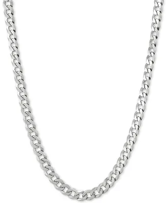 Flat Curb Link 22" Chain Necklace (5mm) 18k Gold-Plated Sterling Silver or