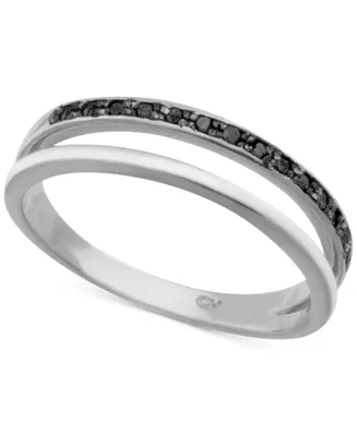 Diamond Split Shank Band (1/10 ct. t.w.) Sterling Silver