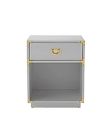Inspired Home Calixta Single Drawer with Shelf High Gloss Nightstand