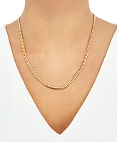 Curb Link 20" Chain Necklace Sterling Silver or 18k Gold-plated Over