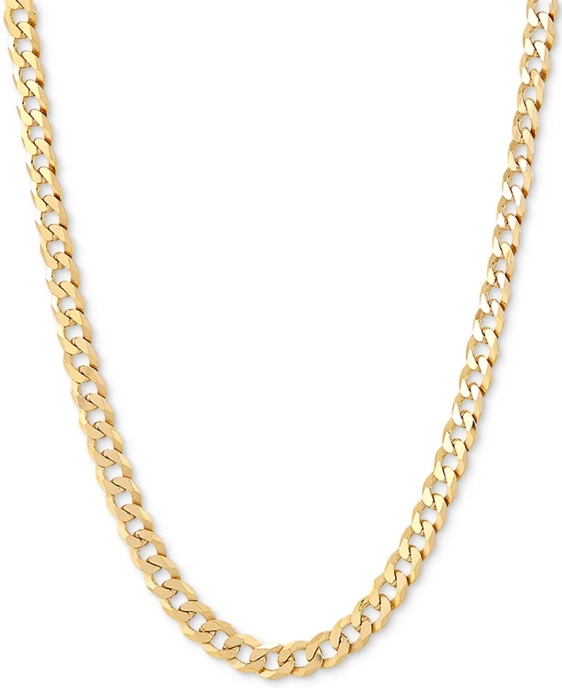 Flat Curb Link 22" Chain Necklace (5mm) 18k Gold-Plated Sterling Silver or