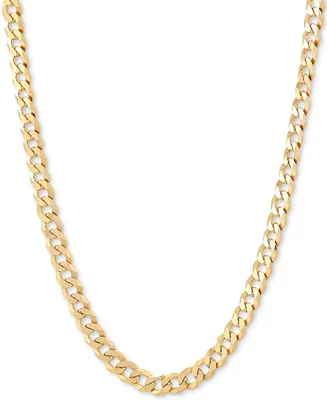 Flat Curb Link 22" Chain Necklace 18k Gold-Plated Sterling Silver or