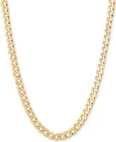 Flat Curb Link 22" Chain Necklace 18k Gold-Plated Sterling Silver or