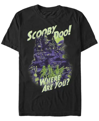 Fifth Sun Scooby-Doo Men's Where Are You Haunted House Short Sleeve T-Shirt