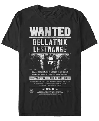 Fifth Sun Harry Potter Men's Bellatrix Lestrange Wanted Poster Short Sleeve T-Shirt