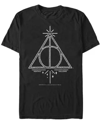 Fifth Sun Harry Potter Men's Deathly Hallows Line Sketch Short Sleeve T-Shirt