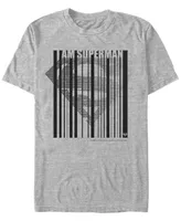 Fifth Sun Dc Men's I Am Superman Barcode Logo Short Sleeve T-Shirt