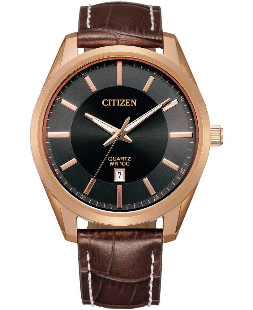 Citizen Men's Quartz Brown Leather Strap Watch 42mm