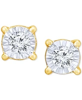 TruMiracle Diamond Stud Earrings (3/8 ct. t.w.) 14k White, Yellow, or Rose Gold