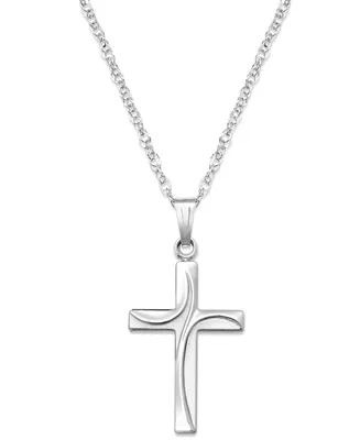Sterling Silver Necklace, Swirl Cross Pendant