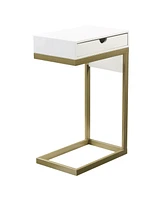 Loft Lyfe Adorna End C-Table with Drawer Usb Charging Ports and Outlets