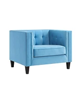 Inspired Home Lotte Velvet Button Tufted Square Club Chair