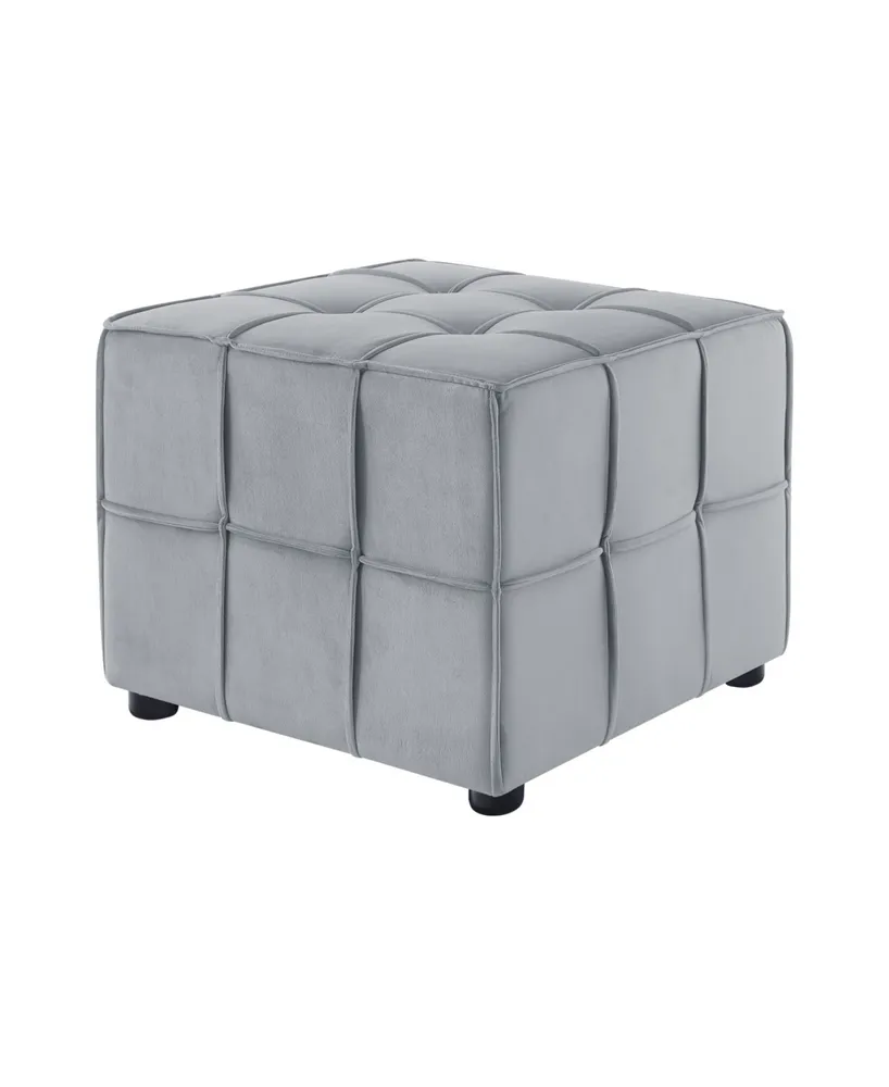 Loft Lyfe Alethea Velvet Tufted Cube Ottoman