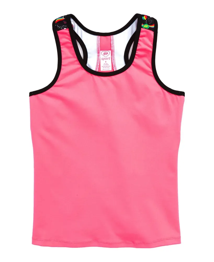 Girl Power Sport Big Girls Active Racer Back Tank with Husky Pup