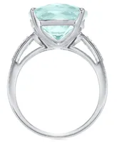 Aquamarine (6-3/8 ct. t.w.) & Diamond (1/8 ct. t.w.) Ring in Sterling Silver