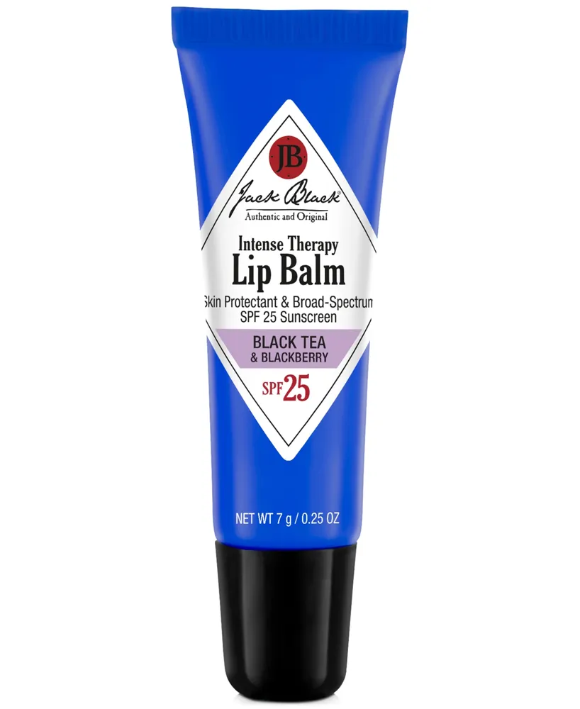 Jack Black Intense Therapy Lip Balm Spf 25 with Black Tea & Blackberry, 0.25 oz