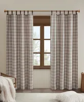 Madison Park Anaheim Plaid Tab Top Fleece Lined Window Panel, 50" x 84"