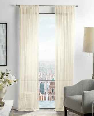 Martha Stewart Collection Glacier Poletop Sheer Curtain Panel Set, 84", Created For Macy's
