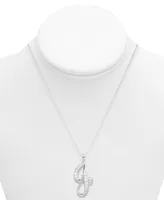 Diamond J Initial 18" Pendant Necklace (1/10 ct. t.w.) in Sterling Silver