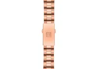 Tissot Women's Swiss Pr 100 Sport Chic T-Classic Diamond (1/20 ct. t.w.) Rose Gold-Tone Stainless Steel Bracelet Watch 36mm