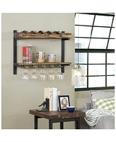 Alaterre Furniture Pomona Wall Shelving with Wine Storage