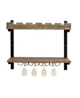 Alaterre Furniture Pomona Wall Shelving with Wine Storage