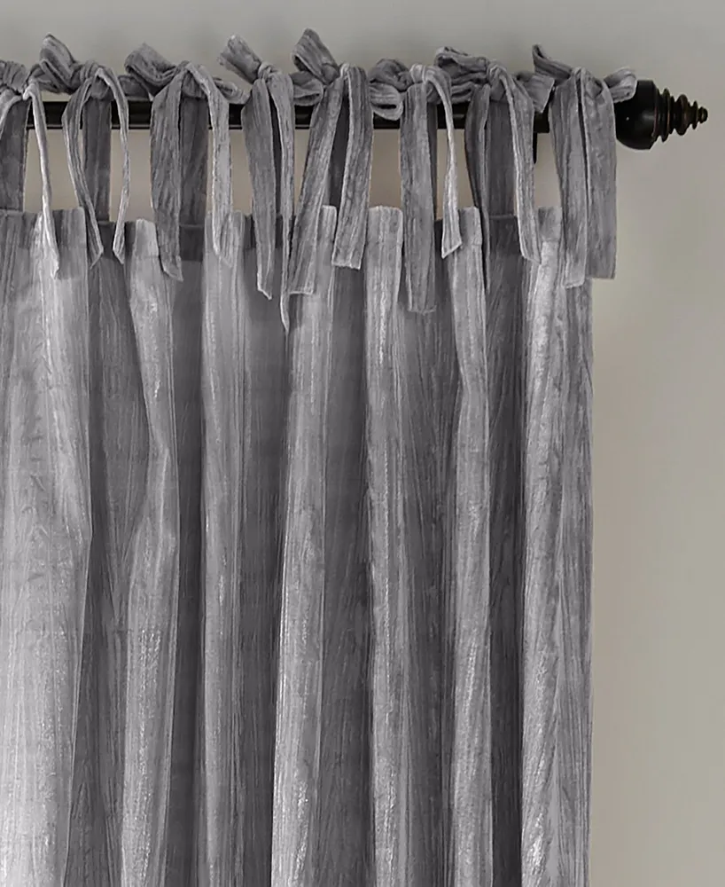 Korena 52" x 95" Tie-Top Crushed Velvet Curtain Panel