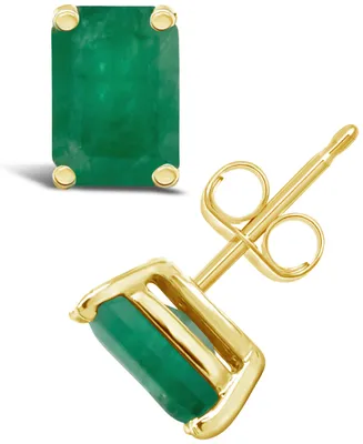 Ruby (1-3/8 ct. t.w.) Stud Earrings 14k Yellow Gold (Also Emerald)