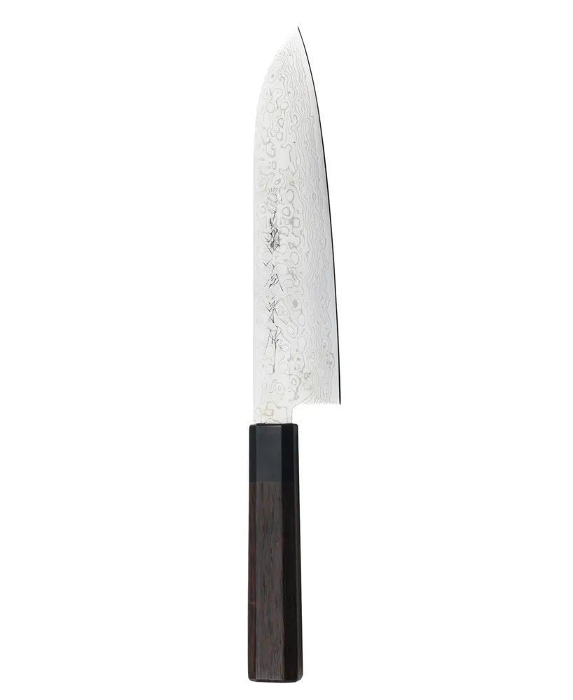 Kikuichi Cutlery Nickel Warikomi Damascus Santoku Knife