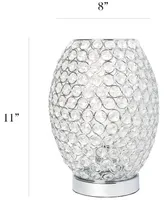 Elegant Designs Elipse Crystal Decorative Curved Accent Uplight Table Lamp