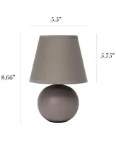 Simple Designs Mini Ceramic Globe Table Lamp 2 Pack Set