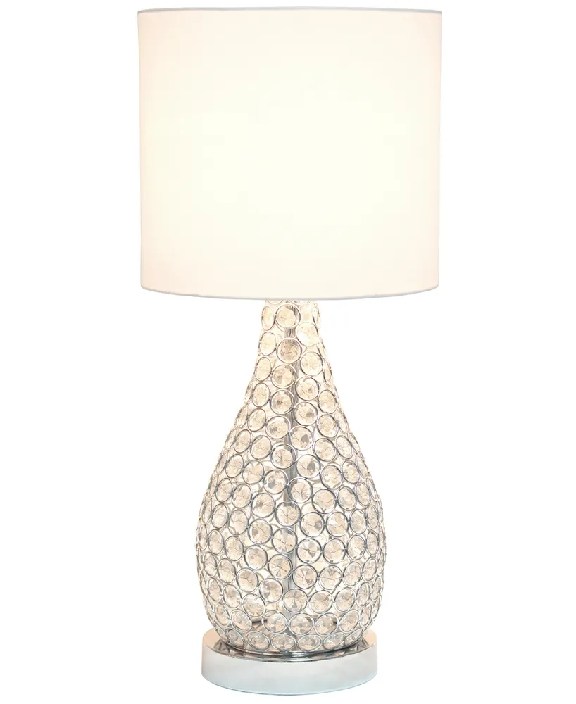 Elegant Designs Elipse Crystal Pinned Decorative Gourd Accent Table Lamp