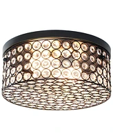 Elegant Designs Elipse Crystal 2 Light Round Ceiling Flush Mount