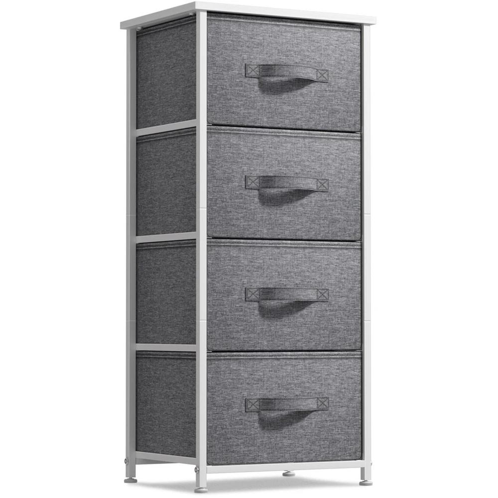 Sorbus 4 Drawers Chest Nightstand - Storage for Closet, Home, College Dorm Features Steel Frame, Wood Top
