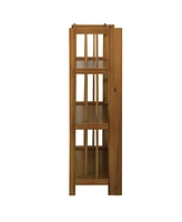 Yu Shan 3-Shelf Folding Stackable 27.5" Wide Bookcase