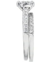 Diamond Halo Bridal Set ( ct. t.w.) in 14k White Gold