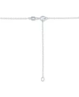 Diamond Accent Double Heart Pendant Necklace in Sterling Silver, 16" + 2" extender