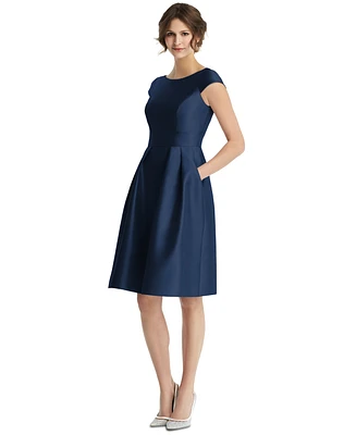 Alfred Sung Boat-Neck A-Line Dress